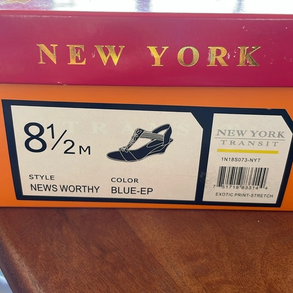 NEW YORK TRANSIT Embellished Cutout Wedges Snakeskin Print Stretch Ankle 8.5 New - Picture 12 of 14